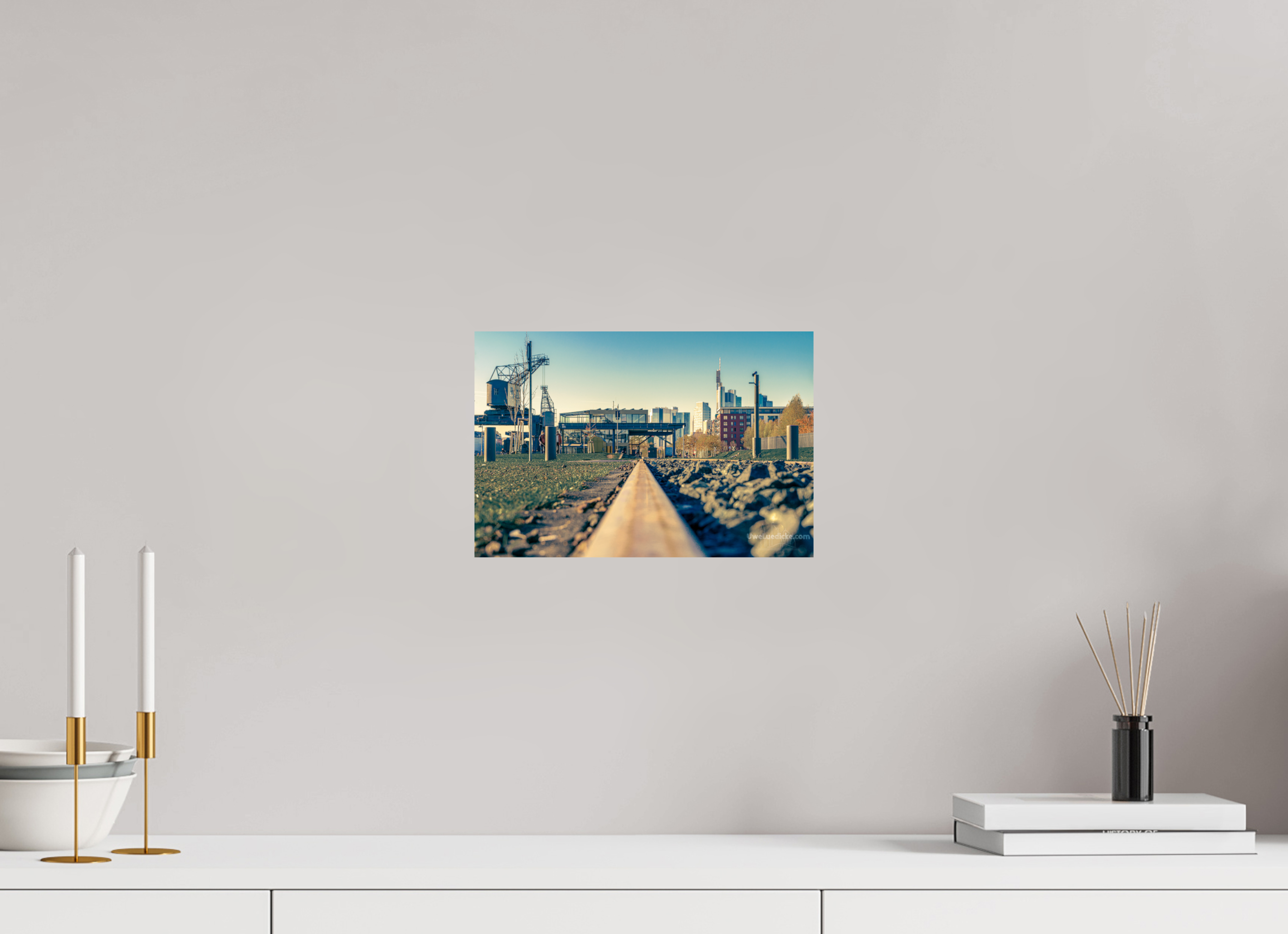 30 x 20 cm, Photo Print On Fuji Crystal DP II Weseler Werft mit Skyline
