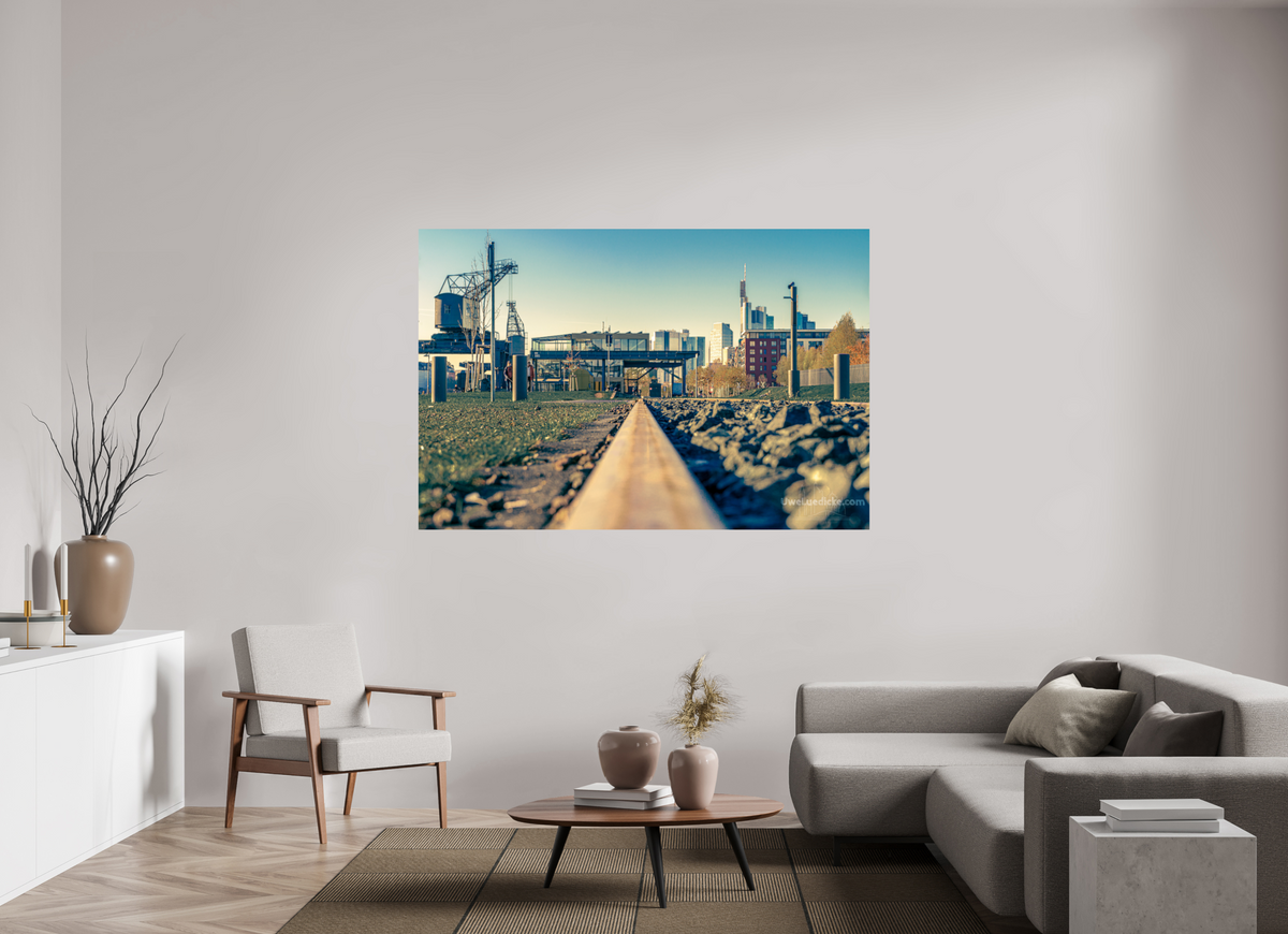 180 x 120 cm, Photo Print On Fuji Crystal DP II Weseler Werft mit Skyline