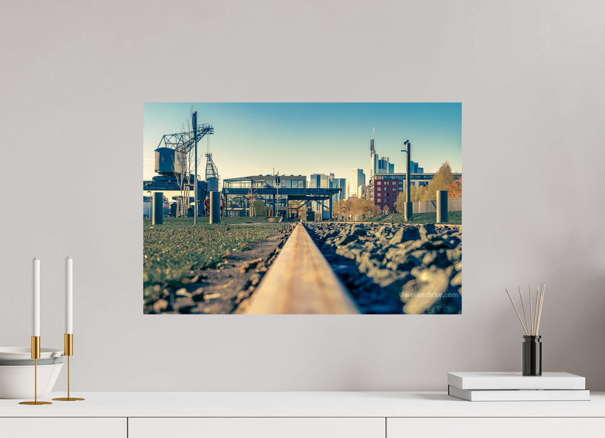 60 x 40 cm, Photo Print On Fuji Crystal DP II Weseler Werft mit Skyline